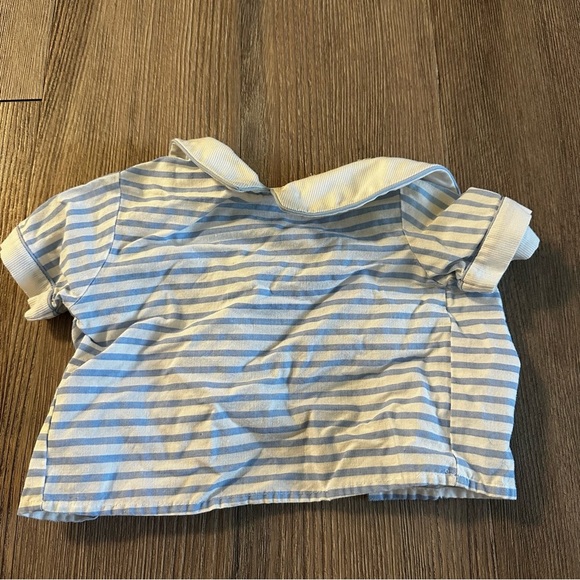 Vintage Carriage Boutiques Blue and white striped baby boy shirt size 18 months - Picture 3 of 3